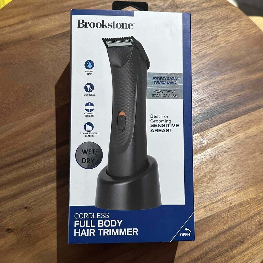 Brookstone Cordless Wet Dry Body Hair Trimmer BK206-NOC New Black Mens